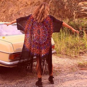 NEW 🌺 Mandala Fringe Tassel kimono Duster